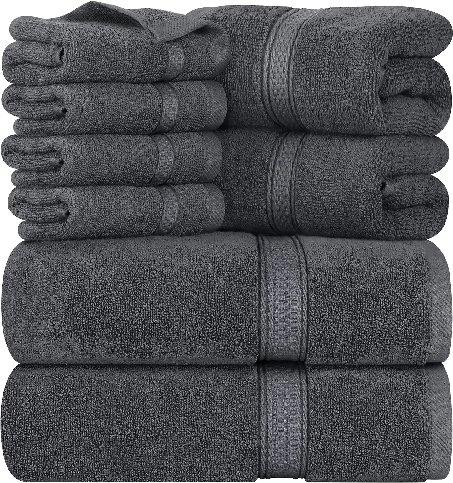 Luxury 8-Piece 100% Cotton Terry Bath Towel Set - Soft, Durable, and Absorbent