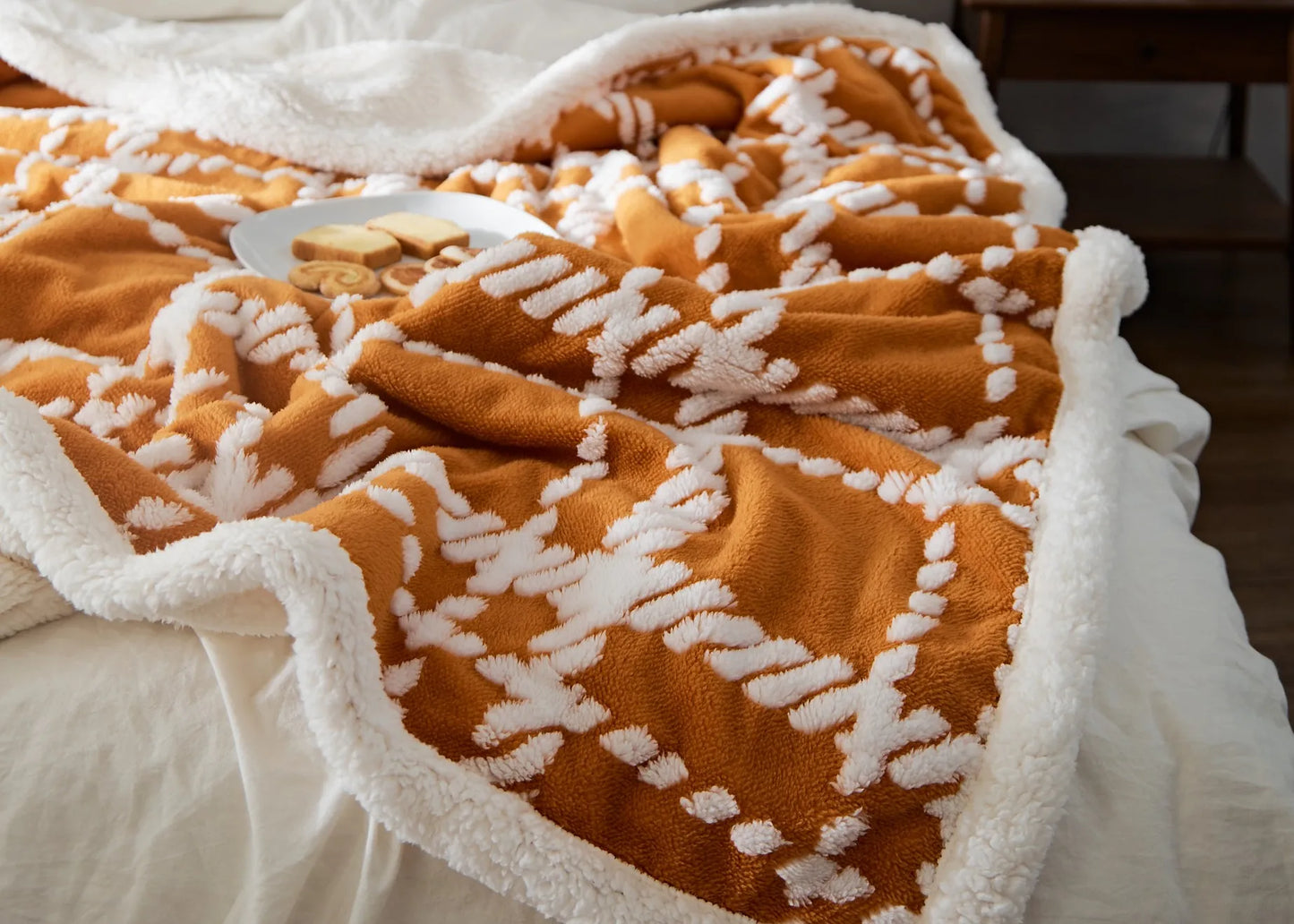 Luxury Plush Fleece Sherpa Blanket – Thick & Cozy Winter Throw