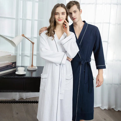 Unisex Lightweight Waffle Spa Robe – Quick-Dry, Breathable Bathrobe for All Seasons