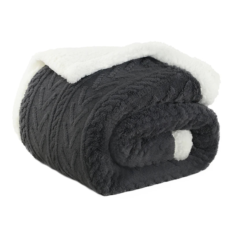 Flannel Fleece Luxury Sherpa Blanket