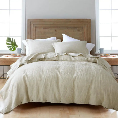 Pure French Linen Duvet Cover Set - 100% Linen,  3-Piece