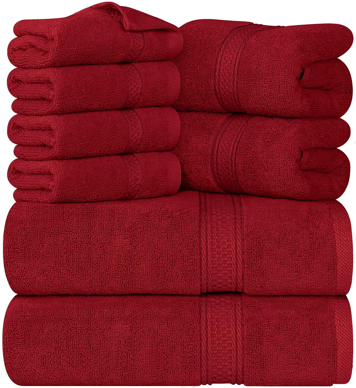 Luxury 8-Piece 100% Cotton Terry Bath Towel Set - Soft, Durable, and Absorbent