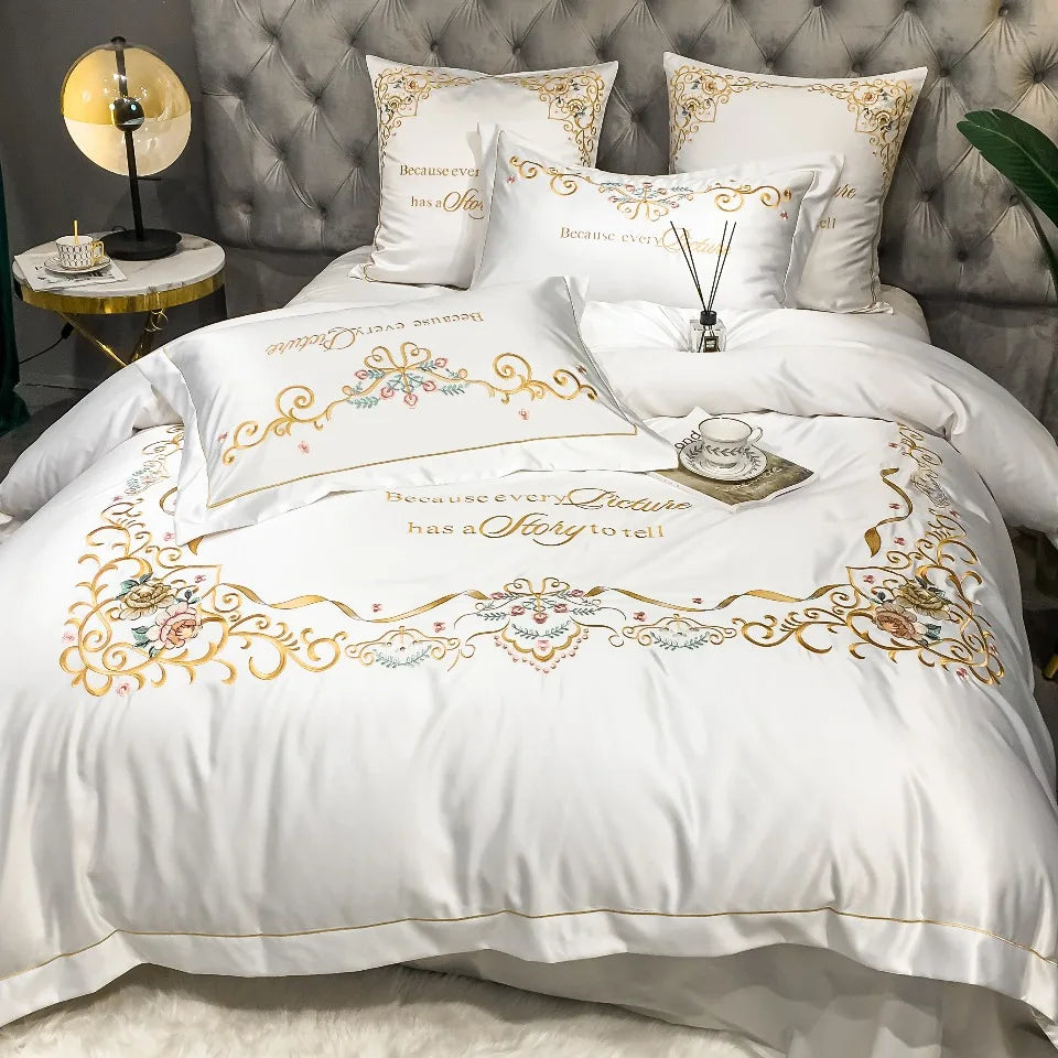 Luxury 4-Piece Cotton Comforter Bedding Set – Cotton Sheets & Quilt Cover