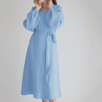 Women's 100% Cotton Sleepwear Robe – Lightweight, Breathable, and Stylish Home Wear