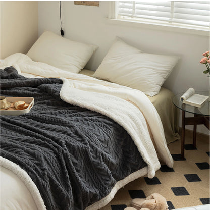 Flannel Fleece Luxury Sherpa Blanket