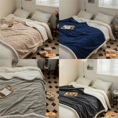 Flannel Fleece Luxury Sherpa Blanket