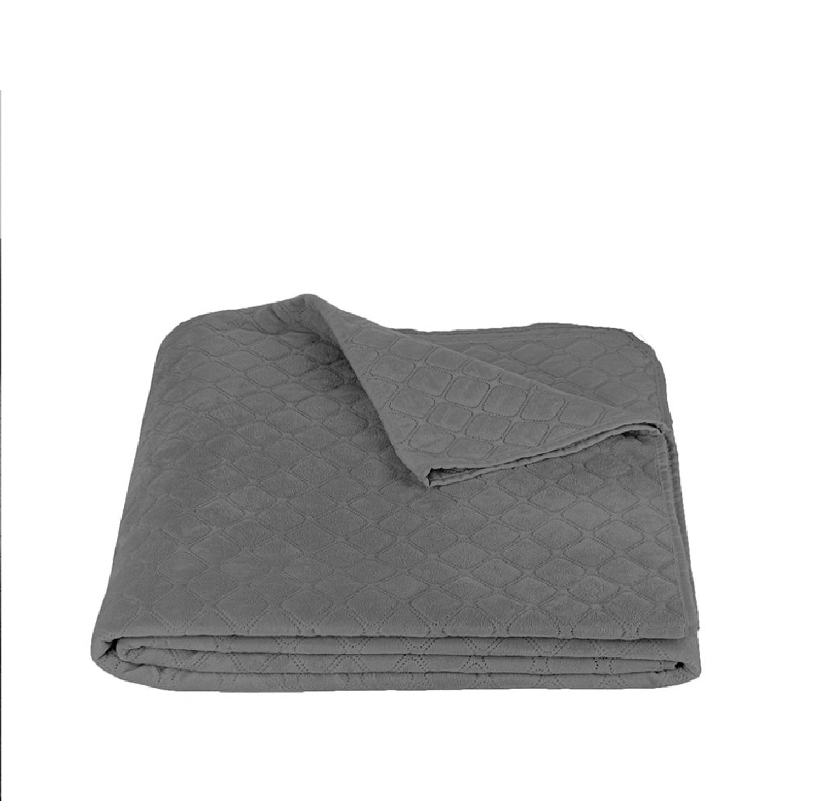 Luxurious Velour Bedspread  Grey