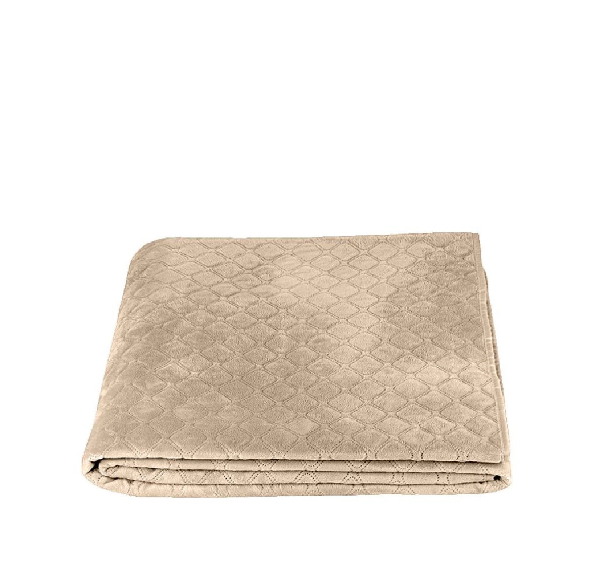 Luxurious Velour Bedspread  Golden Beige