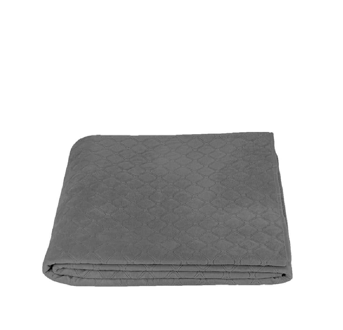 Luxurious Velour Bedspread  Grey