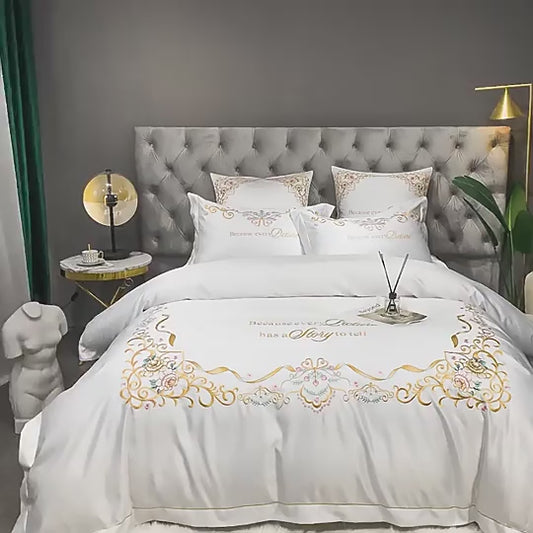 Luxury 4-Piece Cotton Comforter Bedding Set – Cotton Sheets & Quilt Cover